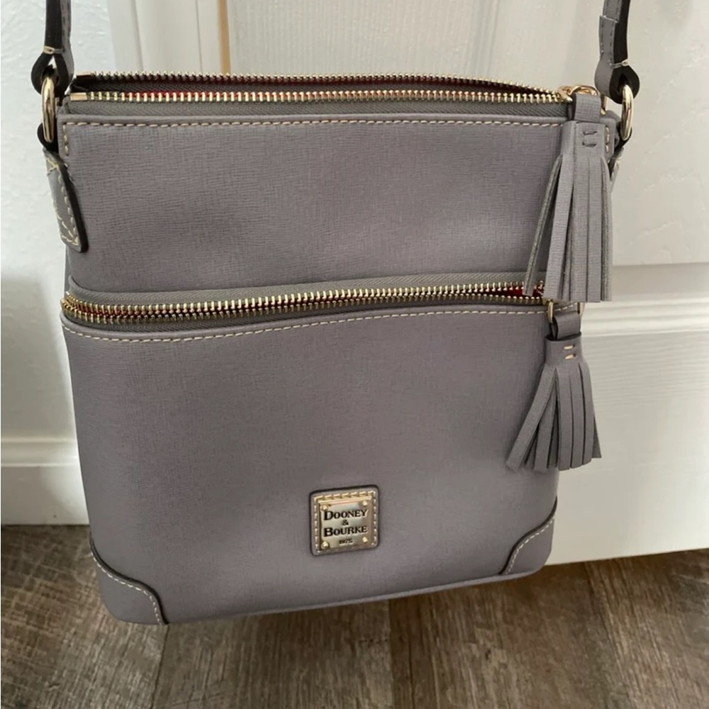 Dooney & Bourke Small Tassel Crossbody Bag (Light Gray)